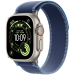 Apple Watch Ultra 3 Cellular 49mm Natural Titanium Case with Blue/Bright Blue Trail Loop - M/L