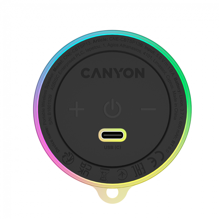 CANYON Magnetic BT speaker OnMove 13 5W Black CANYON Magnetic BT speaker OnMove 13 5W Black - Image 1