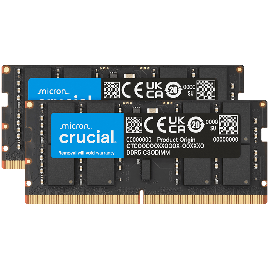 Crucial 64GB Kit (2x32GB) DDR5-6400 CSODIMM CL52 Crucial 64GB Kit (2x32GB) DDR5-6400 CSODIMM CL52 - Image 1