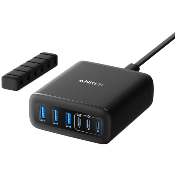 Anker Charger (112W, 6 Ports, GaN) Black