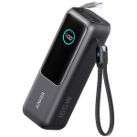Anker Power Bank (25K, 165W, Built-In USB-C and Retractable Cable) Silver
