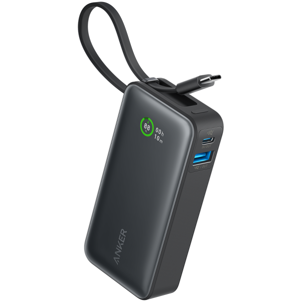 Anker Nano Power Bank(30W,Built-In USB-C Cable) Black
