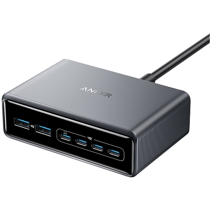 Anker Prime Charger (200W, 6 Ports, GaN) Silver Anker Prime Charger (200W, 6 Ports, GaN) Silver - Image 1
