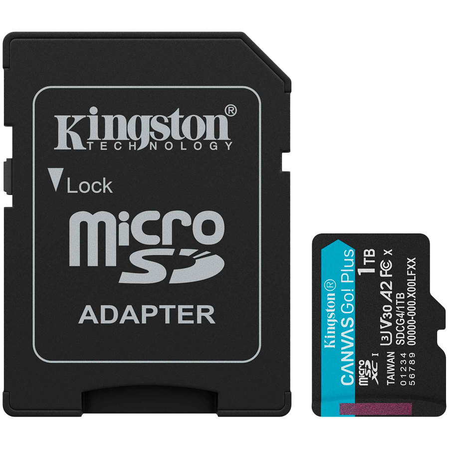 Kingston 1TB microSDXC Canvas Go Plus Gen4 200MB/s A2 U3 V30 Card + Adapter Kingston 1TB microSDXC Canvas Go Plus Gen4 200MB/s A2 U3 V30 Card + Adapter - Image 1