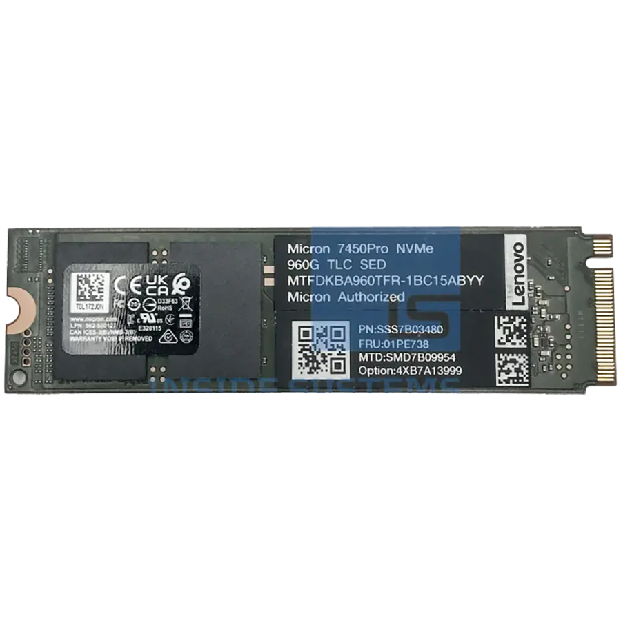Lenovo ThinkSystem M.2 7450 PRO 960GB Read Intensive NVMe PCIe 4.0 x4 NHS SSD Lenovo ThinkSystem M.2 7450 PRO 960GB Read Intensive NVMe PCIe 4.0 x4 NHS SSD - Image 1
