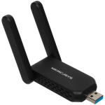 Mercusys MA72XH AX1800 High Gain Wi-Fi 6 USB Adapter, 574 Mbps at 2.4 GHz + 1201 Mbps at 5 GHz, 2 x High Gain External Antenna, USB 3.0, MU-MIMO, OFDMA, Beamforming, WPA3