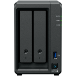 Synology DS725+, Tower, 2-Bays 3.5'' SATA HDD/SSD, 2 x M.2 2280 NVMe SSD, CPU AMD Ryzen R1600 dual-core (4-thread), max. boost up to 3.1 GHz, 4 GB DDR4 ECC SODIMM, 1 x 2.5 GbE, 1 x 1GbE, 1 x USB 3.2, 1 x eSATA USB-C, 1.51 kg, 3y