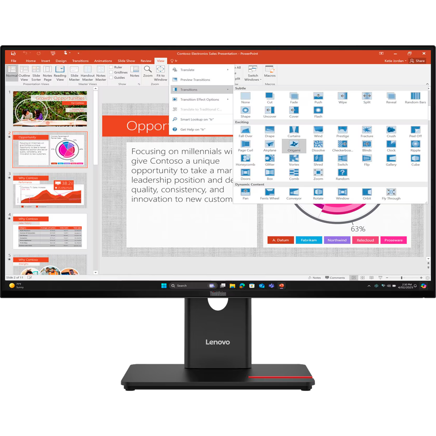 Lenovo ThinkVision T27-40 Monitor 27" IPS, 16:9, 1920 x 1080 (FHD), 120Hz, 4/6ms, 300 cd/m², 1500:1, 2x HDMI 2.1, DisplayPort 1.4, USB Hub, USB-C 15w, Vesa, 3Y Lenovo ThinkVision T27-40 Monitor 27" IPS, 16:9, 1920 x 1080 (FHD), 120Hz, 4/6ms, 300 cd/m², 1500:1, 2x HDMI 2.1, DisplayPort 1.4, USB Hub, USB-C 15w, Vesa, 3Y - Image 1