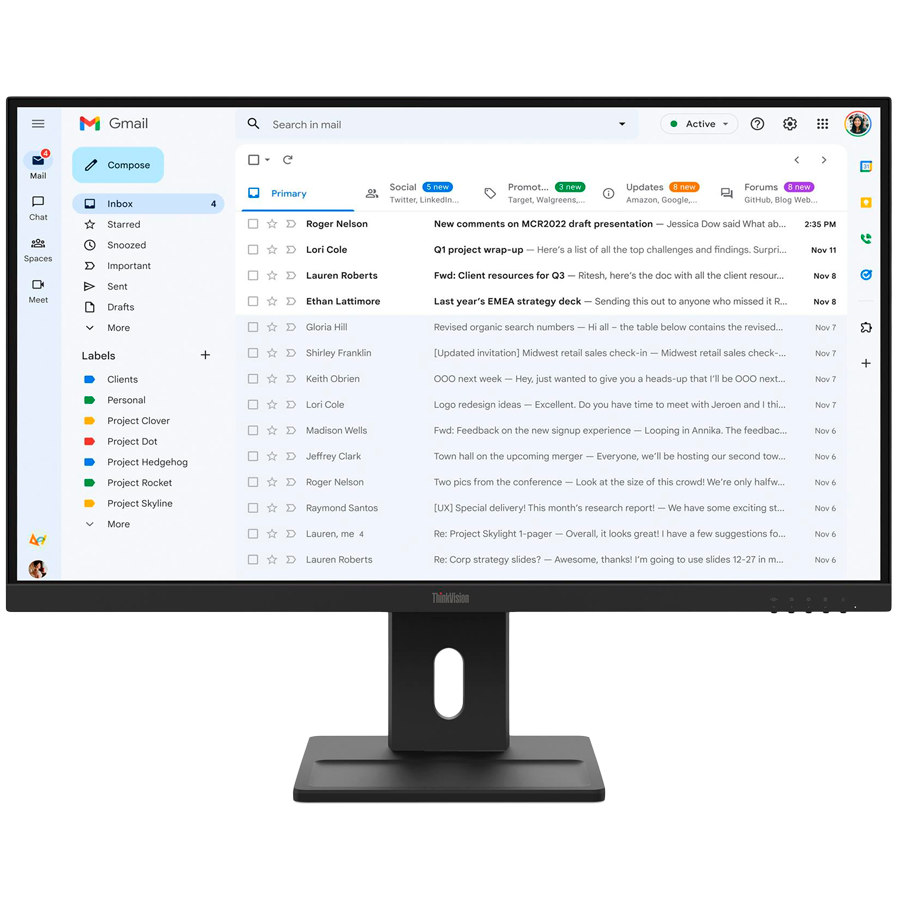 ThinkVision E27-40, 27" IPS, 1920x1080 FHD, 1500:1, 300 nits, 100Hz, 178 / 178, 16:9, 4/6ms, HDMI, DP, VGA, 2x 2w, Tilt, Swivel, Pivot, Height Adjust Stand, VESA, Raven Black, 3Yr ThinkVision E27-40, 27" IPS, 1920x1080 FHD, 1500:1, 300 nits, 100Hz, 178 / 178, 16:9, 4/6ms, HDMI, DP, VGA, 2x 2w, Tilt, Swivel, Pivot, Height Adjust Stand, VESA, Raven Black, 3Yr - Image 1