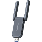 Mercusys MA37BEH BE6500 Wi-Fi 7 High-Gain Wireless USB Adapter, 688 Mbps at 2.4 GHz + 2882 Mbps at 5 GHz + 2882 at 6 GHz, 2x High Gain External Antenna, USB 3.0, MU-MIMO, OFDMA, Beamforming, WPA3