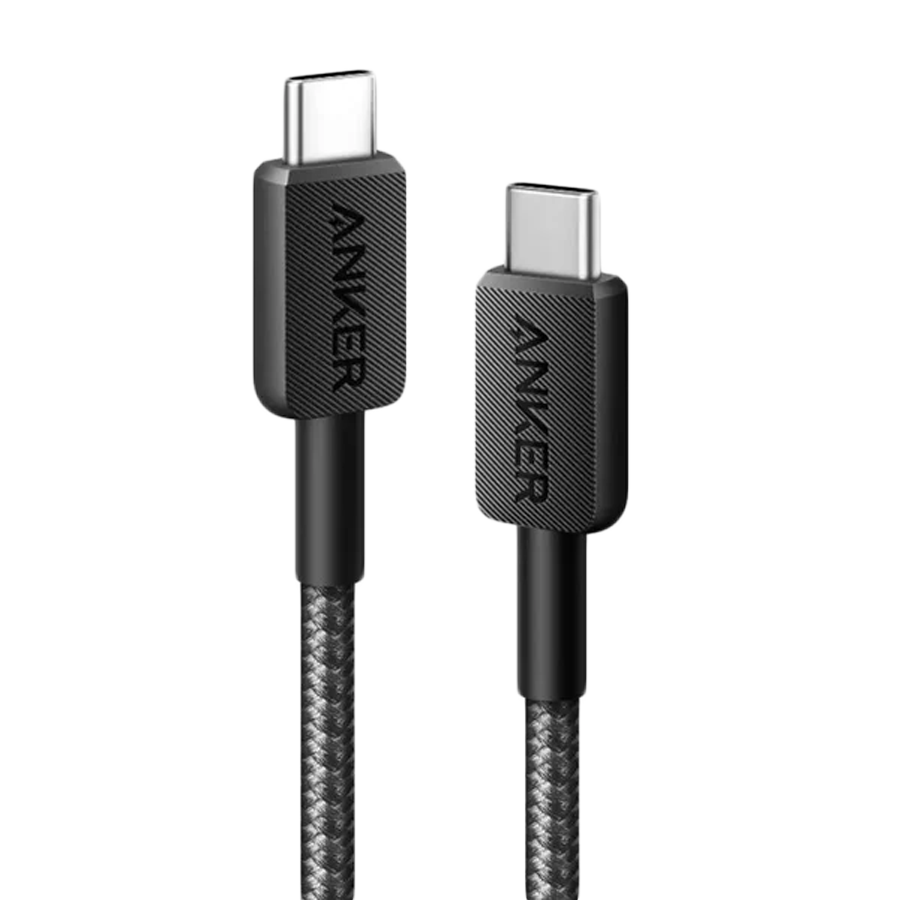 Anker 322 USB-C to USB-C Cable 90 cm Braided Black Anker 322 USB-C to USB-C Cable 90 cm Braided Black - Image 1