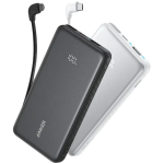 Anker Zolo Power Bank (10K, 22.5W, Built-In USB-C Cable) Black