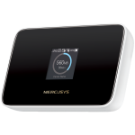Mercusys 150Mbps 4G LTE Mobile Wi-Fi, Build-In 150Mbps 4G LTE Modem, 287 Mbps at 2.4 GHz, 4G Cat4 150/50 Mbps, 1.44 Inch Screen Display, MERCUSYS App, Build-In 2200 mAh Rechargeable Battery, connect up to 10 devices