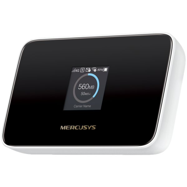 Mercusys 150Mbps 4G LTE Mobile Wi-Fi, Build-In 150Mbps 4G LTE Modem, 287 Mbps at 2.4 GHz, 4G Cat4 150/50 Mbps, 1.44 Inch…