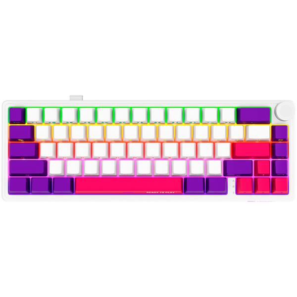 LORGAR KBP70MW, Wireless 65% Mechanical Gaming Keyboard Pro, White, EN layout