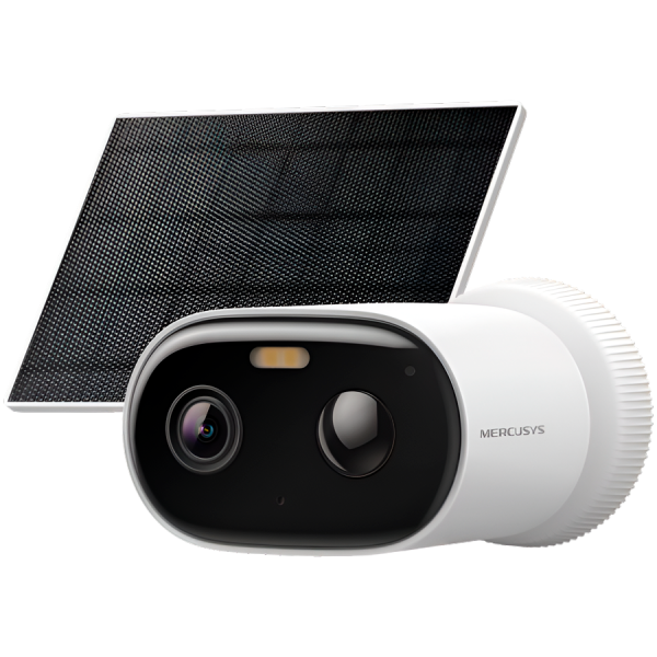 Mercusys MC410 KIT Solar-Power Security Camera Kit, 2K Res. (2304x1296), Bullet Camera, Built-in Microphone and Speaker…
