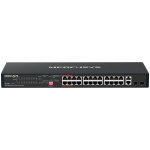 Mercusys MS128GP 28-Port Gigabit Rackmount Switch with 24-Port PoE+, 24x Gigabit PoE+ Ports, 2x Gigabit Non-PoE Ports, and 2x Gigabit SFP Slots, 295 W PoE Power, Rackmountable Steel Case, Extend Mode for 250m PoE Transmitting, Isolation Mode