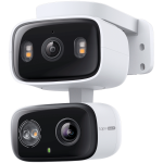 TP-Link Tapo C246D Indoor/Outdoor Dual Lens Pan/Tilt Security Camera, 2K (2304x1296) and 2K (2304x1296), 2.4 GHz,Dual Lens, Pan/Tilt, Smart AI Detection and Notifications (motion, people, pets, cars), Motion Tracking, Sound and Light Alarm, Tapo APP