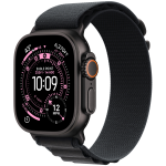 Apple Watch Ultra 3 Cellular 49mm Black Titanium Case with Black Titanium Milanese Loop - Medium