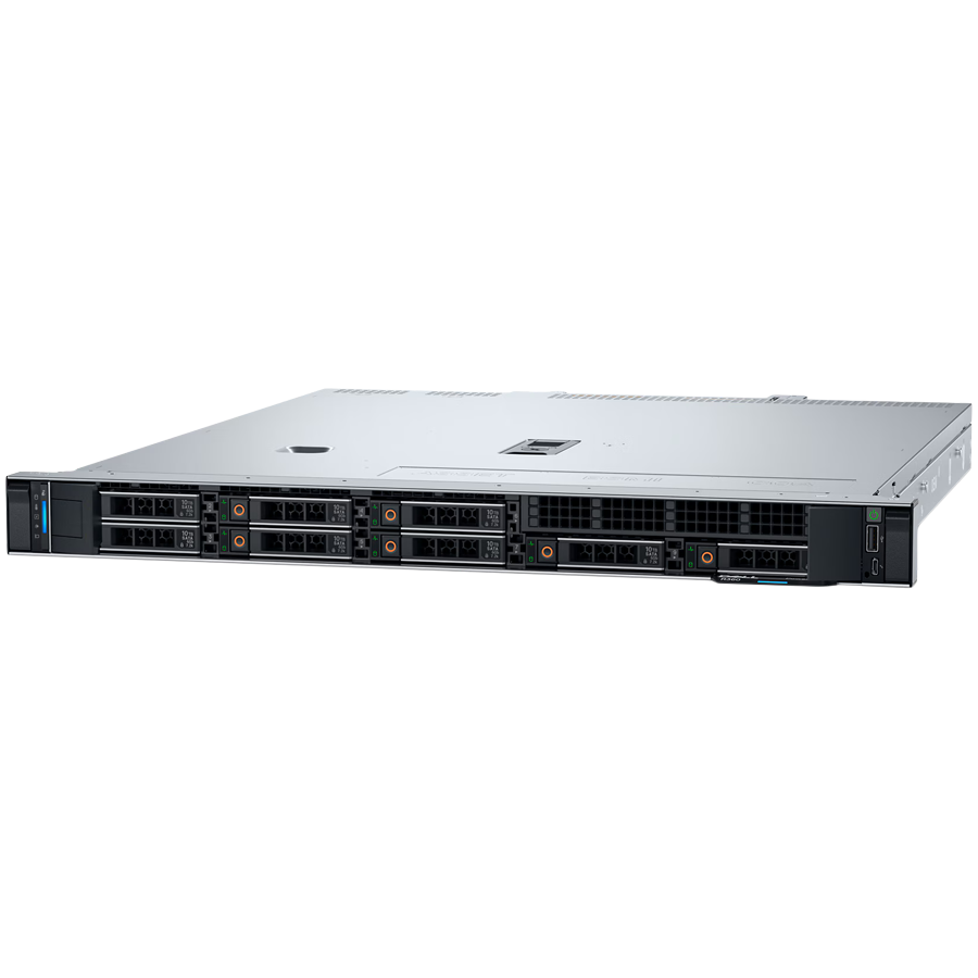 DELL EMC PowerEdge R360, 8x2.5", Intel Xeon 6 Performance 6315P 2.8G, 4C/4T, 32GB UDIMM 5600MT/s ECC, 1x480GB SSD SATA RI, PERC H355 Front, iDRAC9 Enterprise, PS 2x700W, TPM 2.0 V6, BCM 5720 DP 1GbE, Sliding Rails, 3Y DELL EMC PowerEdge R360, 8x2.5", Intel Xeon 6 Performance 6315P 2.8G, 4C/4T, 32GB UDIMM 5600MT/s ECC, 1x480GB SSD SATA RI, PERC H355 Front, iDRAC9 Enterprise, PS 2x700W, TPM 2.0 V6, BCM 5720 DP 1GbE, Sliding Rails, 3Y - Image 1