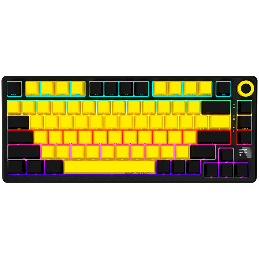 LORGAR KBP7075W, Wireless 75% Mechanical Gaming Keyboard Pro, Black/yellow, EN layout LORGAR KBP7075W, Wireless 75% Mechanical Gaming Keyboard Pro, Black/yellow, EN layout - Image 1