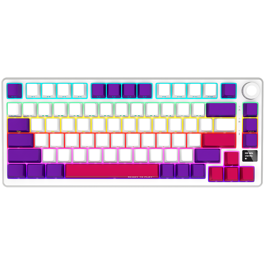 LORGAR KBP7075W, Wireless 75% Mechanical Gaming Keyboard Pro, White, EN layout LORGAR KBP7075W, Wireless 75% Mechanical Gaming Keyboard Pro, White, EN layout - Image 1
