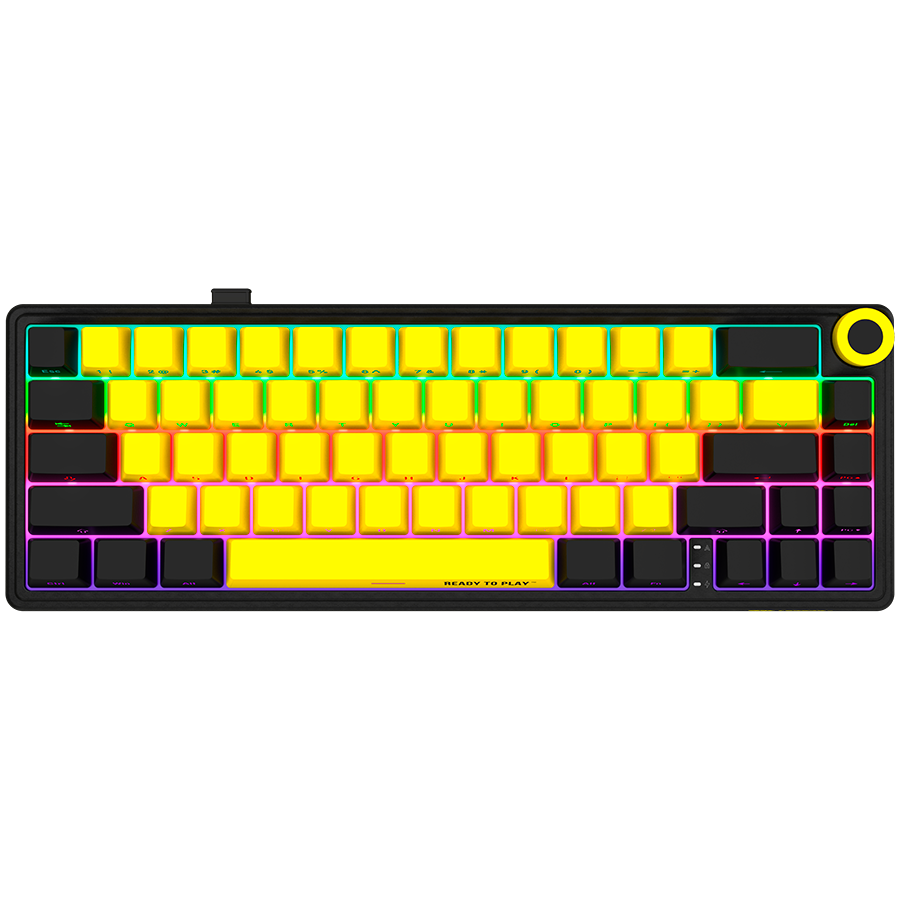 LORGAR KBP70MW, Wireless 65% Mechanical Gaming Keyboard Pro, Black/yellow, EN layout LORGAR KBP70MW, Wireless 65% Mechanical Gaming Keyboard Pro, Black/yellow, EN layout - Image 1