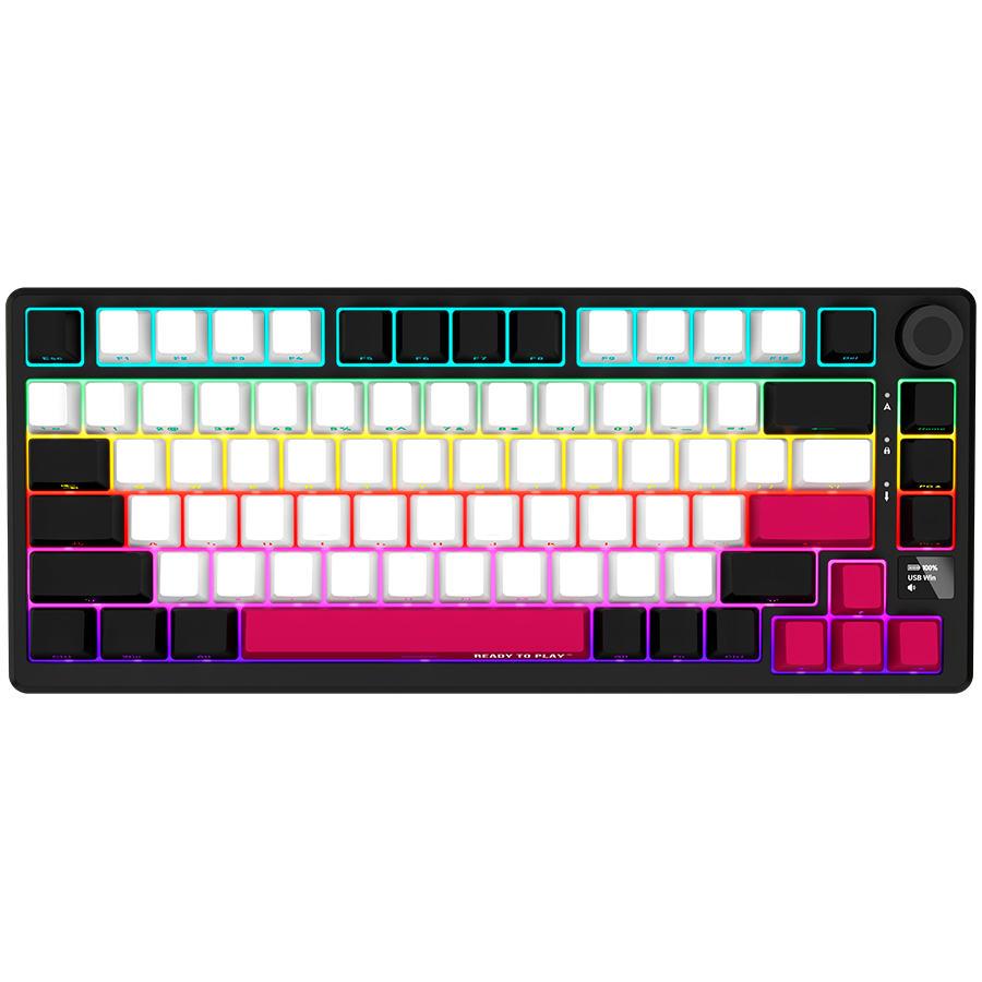 LORGAR KBP7075W, Wireless 75% Mechanical Gaming Keyboard Pro, Black/red, EN layout LORGAR KBP7075W, Wireless 75% Mechanical Gaming Keyboard Pro, Black/red, EN layout - Image 1
