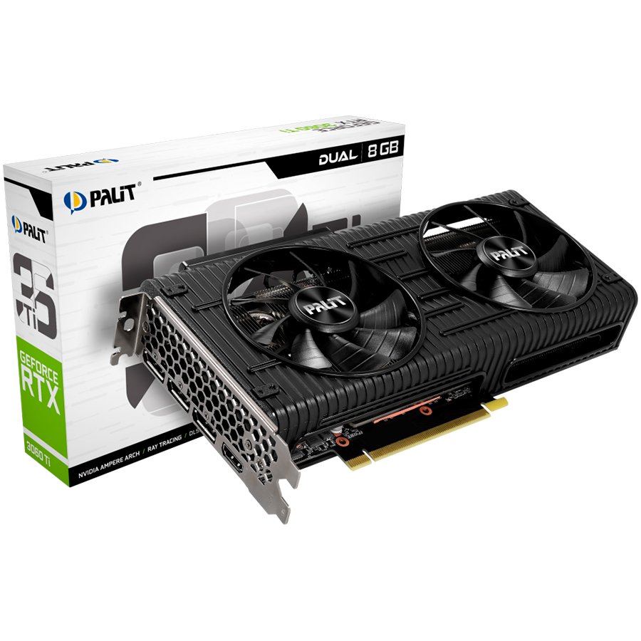 Palit GeForce RTX 3060Ti Dual 8GB GDDR6, NE6306T019P2-190AD Palit GeForce RTX 3060Ti Dual 8GB GDDR6, NE6306T019P2-190AD - Image 1