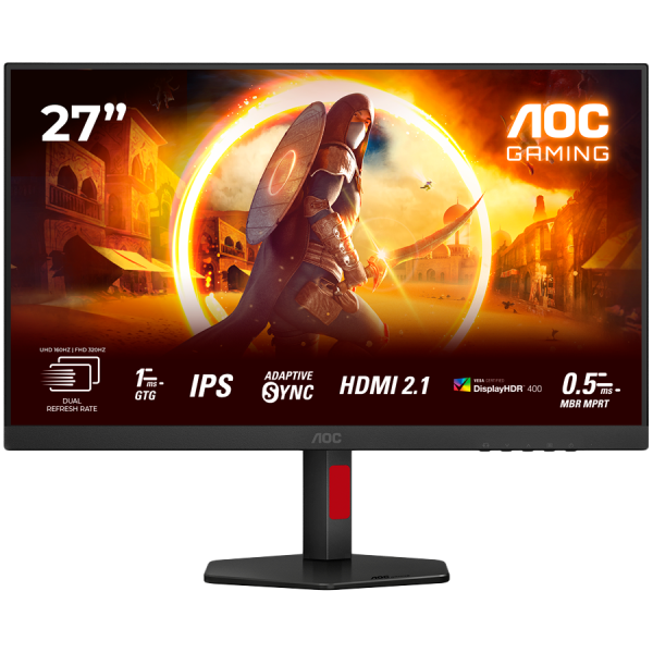 AOC Monitor Gaming U27G4R 27" Fast IPS, 3840x2160, dual frame (4K 160Hz, FHD 320Hz), 1ms (GTG), 400cd/m2, 1000:1, Adaptive…