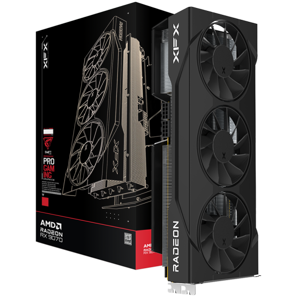 XFX Swift AMD Radeon RX 9070 GRE Triple 90mm Fan Gaming, 12GB GDDR6 192bit, 2790MHz / 18Gbps, HDMI 3xDP, AMD RDNA 4, 3 fan…