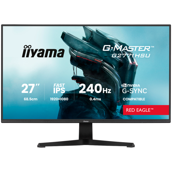 IIYAMA 27 Fast IPS Gaming, G-Master Red Eagle, G-SYNC Compatible, 1920x1080 240Hz,2x HDMI, DisplayPort, 0.4ms MPRT…