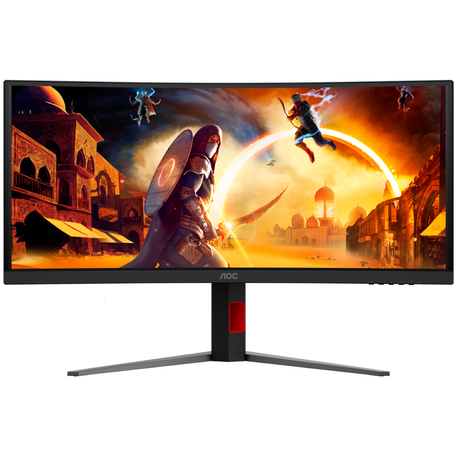 AOC Monitor Gaming CU34G4CA Curved 34", UWQHD (3440x1440), Fast VA, 1500R, 180Hz, 1ms (GtG), 450cd/m2, 3000:1, Adaptive Sync, HDR400, USB hub, 1x USB-C (DP Alt mode, PD 90W), 2x HDMI 2.0, 1x DP 1.4, KVM, HAS AOC Monitor Gaming CU34G4CA Curved 34", UWQHD (3440x1440), Fast VA, 1500R, 180Hz, 1ms (GtG), 450cd/m2, 3000:1, Adaptive Sync, HDR400, USB hub, 1x USB-C (DP Alt mode, PD 90W), 2x HDMI 2.0, 1x DP 1.4, KVM, HAS - Image 1